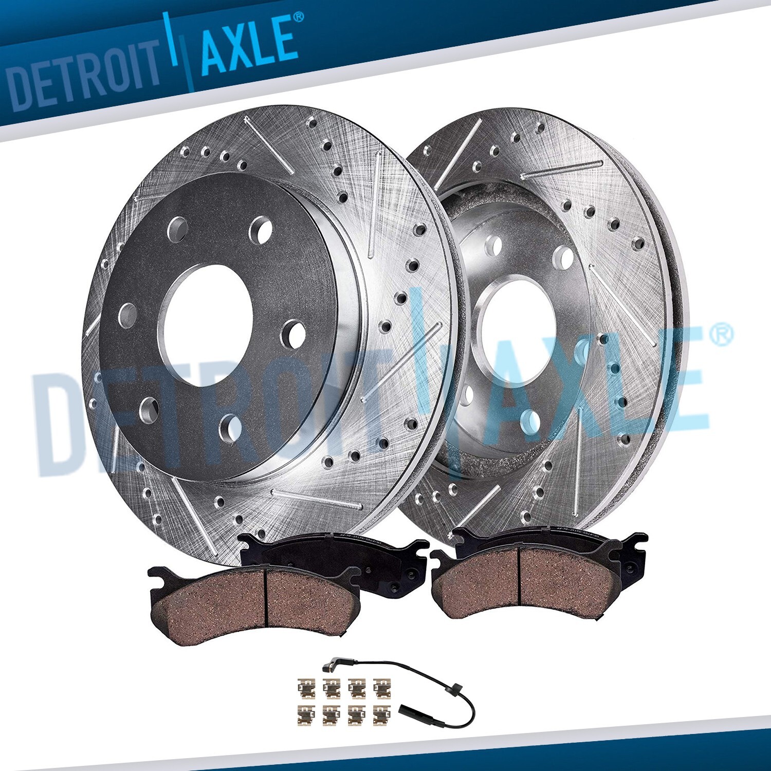 Rear Drilled Brake Rotors Brake Pad Kit for Silverado Tahoe Sierra 1500 Suburban