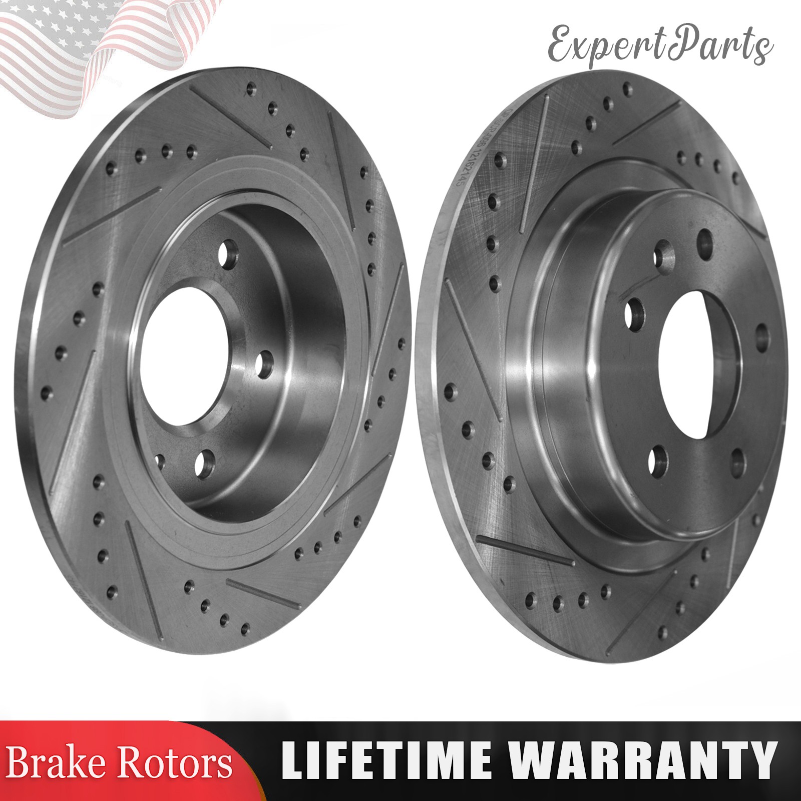 2x Rear Drilled Brake Rotors for Buick Envision Chevy Equinox Malibu GMC Terrain