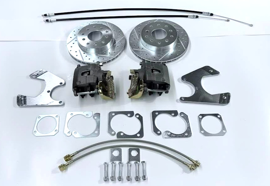 GM 10 & 12 Bolt Rear Disc Brake Conversion Kit Drilled & Slotted Rotors E Brake