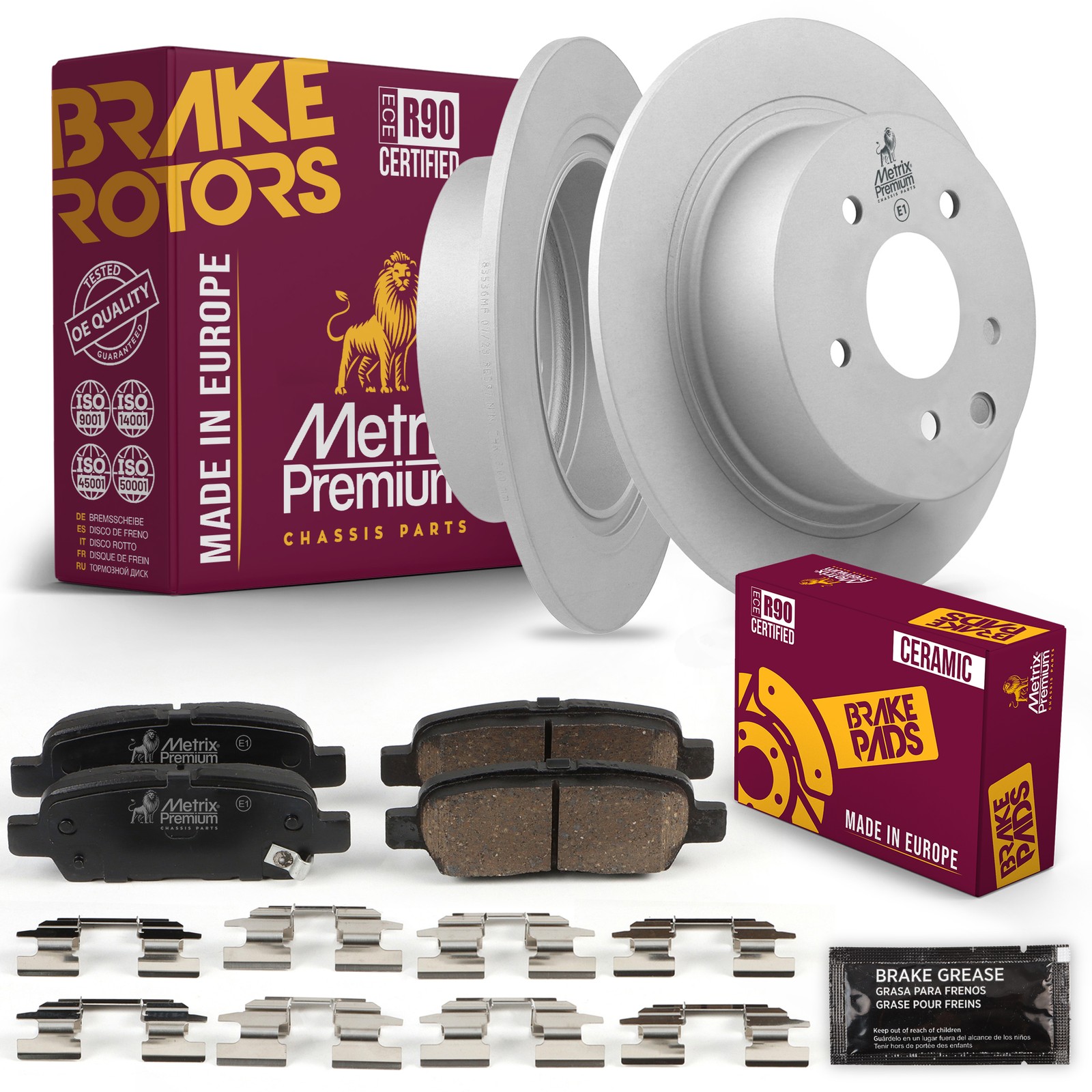 Rear Brake Rotors Set + Disc Brake Pads Kit for 02-25 Nissan Altima 11-17 Juke
