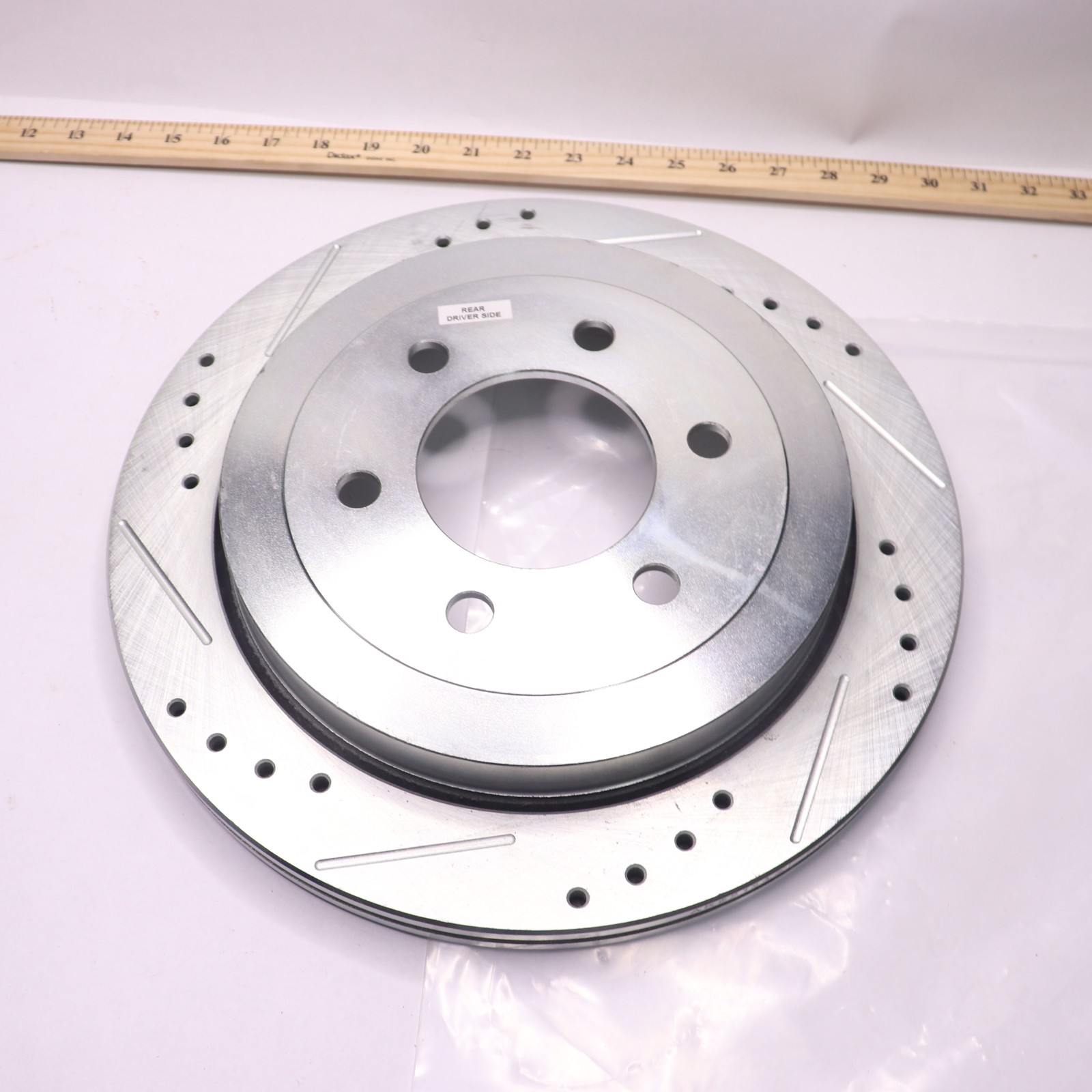 Drilled And Slotted Brake Rotor Zinc Plated Rear Left AR85124XL