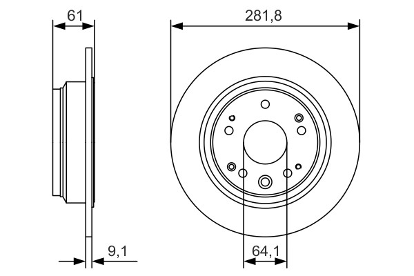 2x Brake Discs Pair Solid fits HONDA ACCORD CM2 2.4 Rear 03 to 08 K24A3 281.8mm