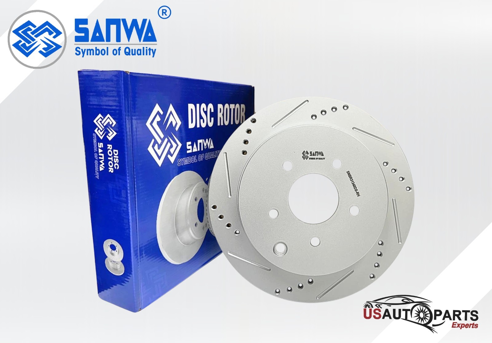 SANWA REAR RH BRAKE ROTOR VENTED & GEOMET COATED D&S 308mm FOR NISSAN QX60 13-24