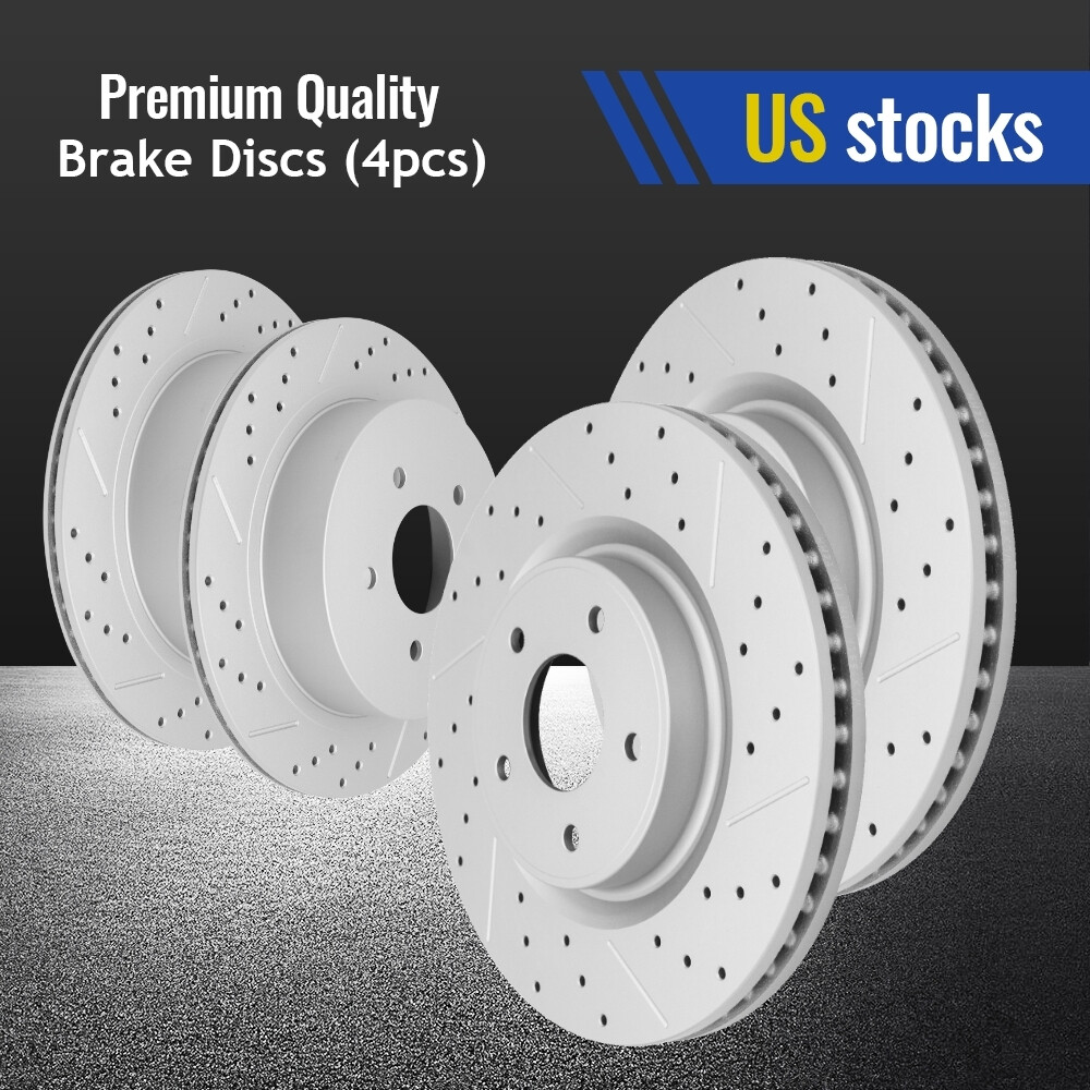 Front Rear Drilled Slotted Brake Rotors Set For Nissan Murano Infiniti Q60 Q50