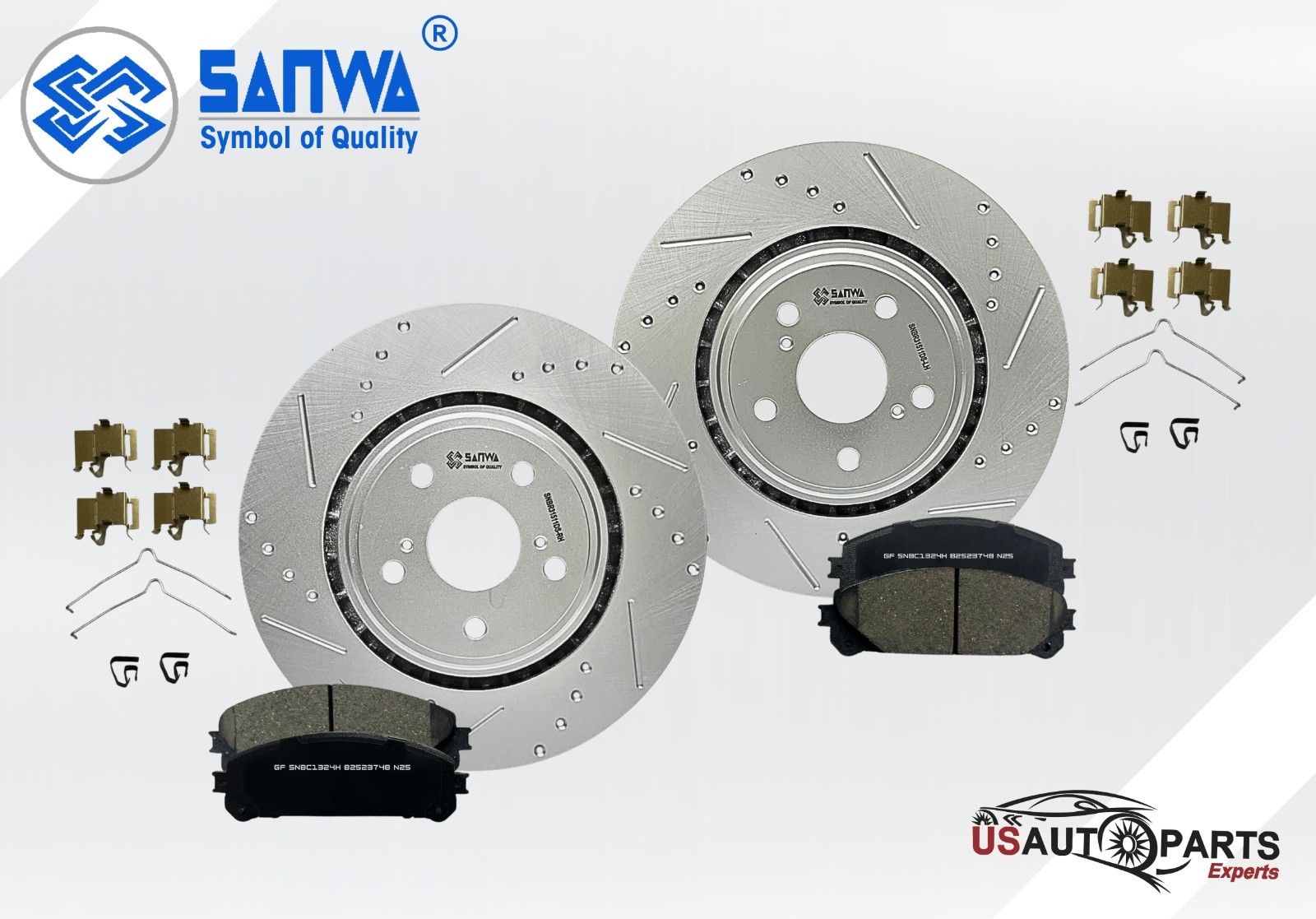 FRONT BRAKE ROTOR VENTED GEOMET DS & CERAMIC PAD KIT FOR LEXUS RX350 NX300 08-21