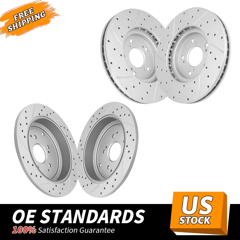 Front Rear Drilled Brake Rotors for Honda Pilot 2001 – 2006 Acura MDX