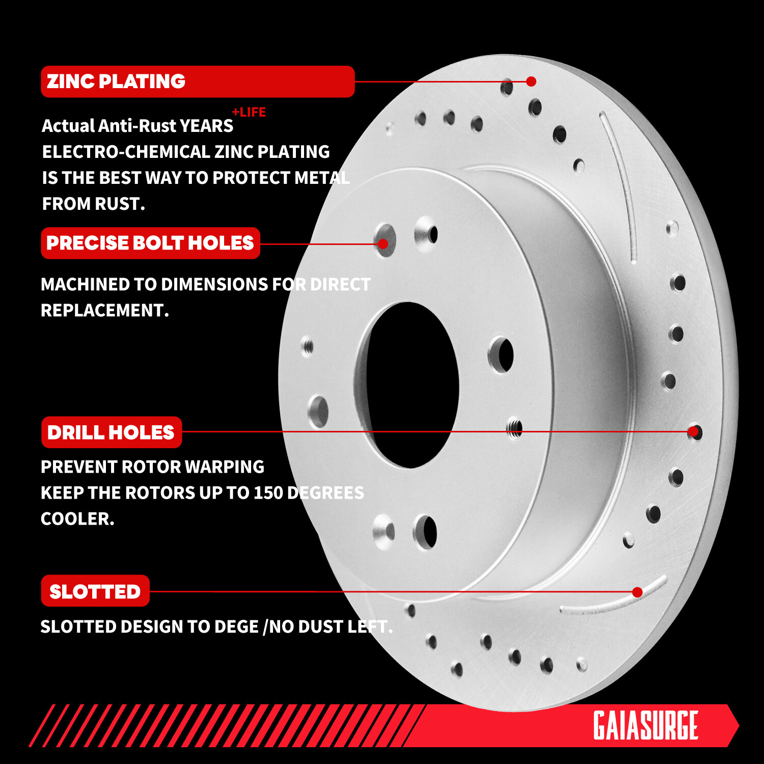 11.1in Rear Solid Disc Rotors Ceramic Pads for 2007-2010 2011 Toyota Camry FWD