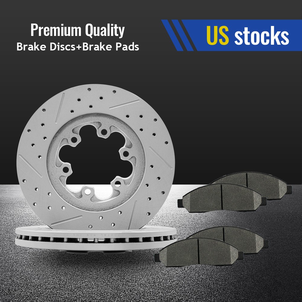 Front Drilled Brake Rotors Ceramic Pad for Chevy Colorado GMC Canyon Isuzu i-290