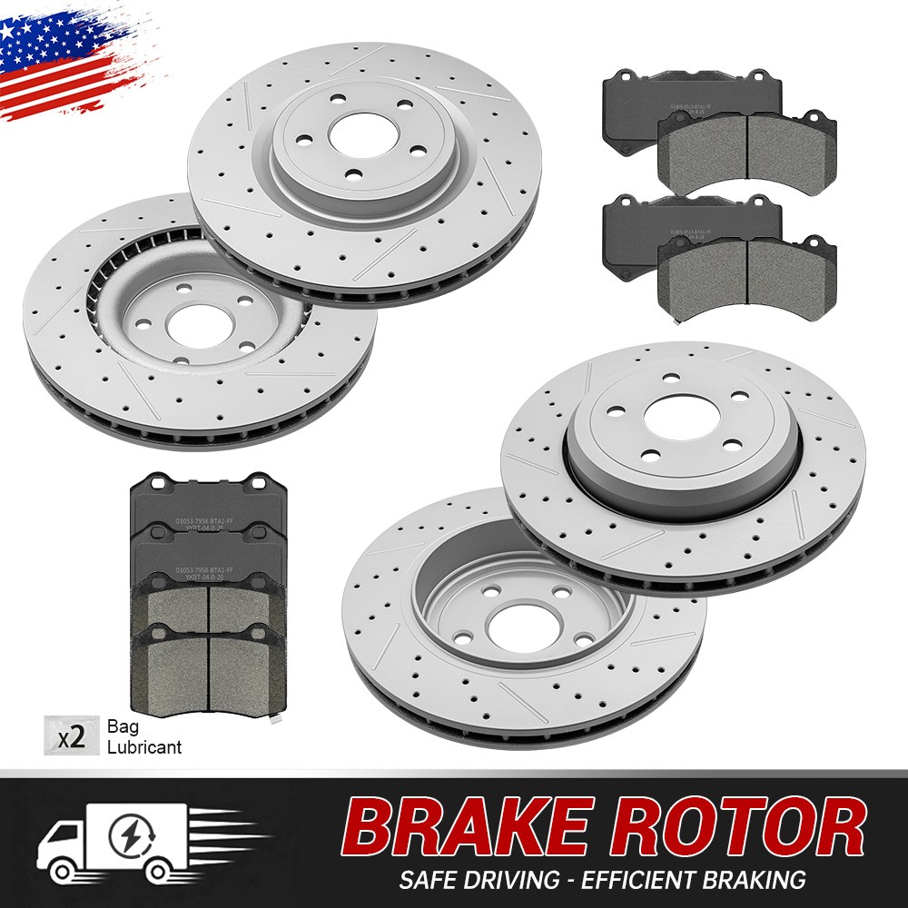 Front Rear Brake Disc Rotors Ceramic Pads for Dodge Durango Jeep Grand Cherokee