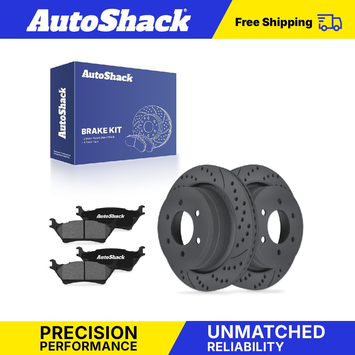 Rear Drilled Slotted Brake Rotors Ceramic Pads for Ford, F-150 2012-2018