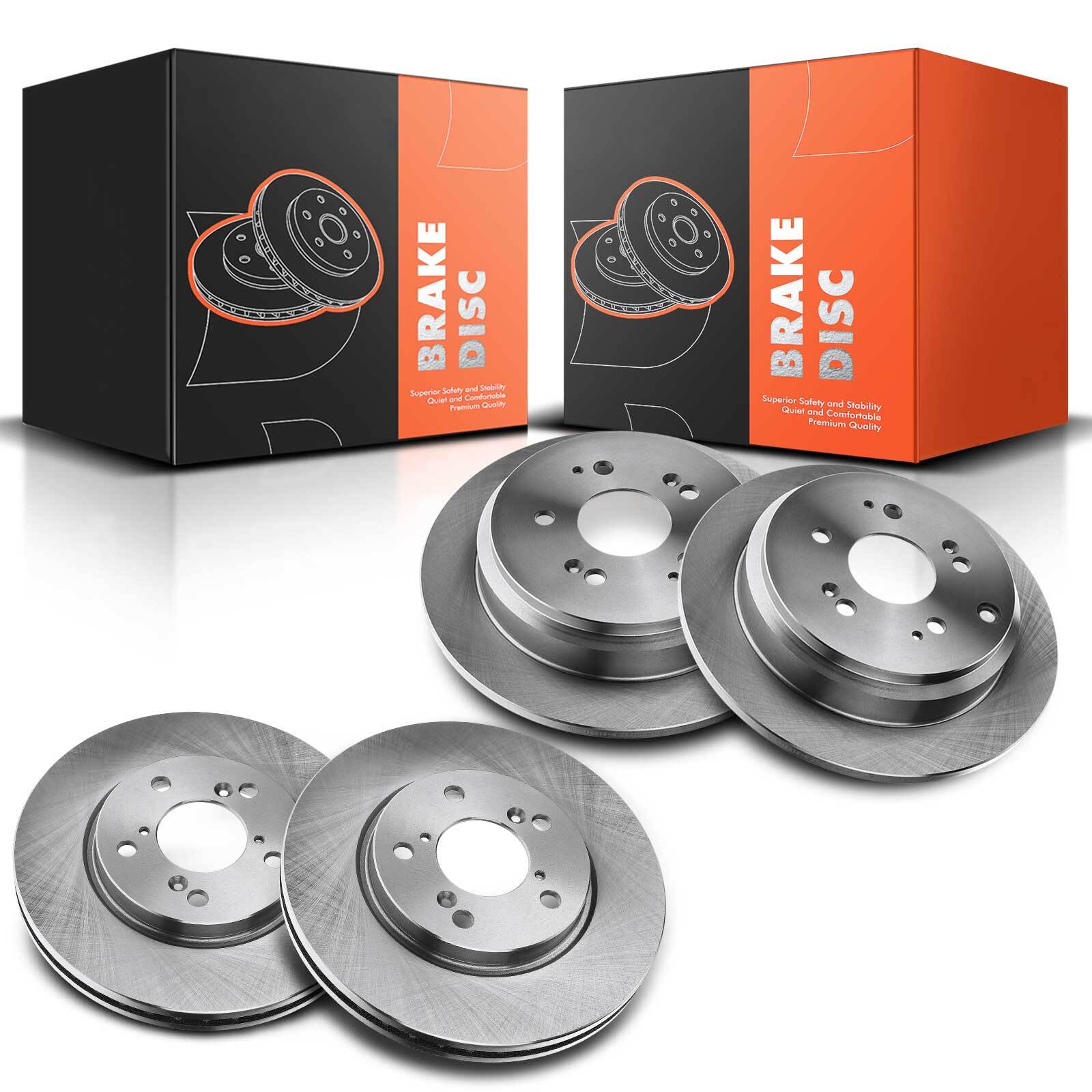 New 4pcs&Disc Brake Rotors for Honda Odyssey 2005 2006-2010 V6 3.5L Front & Rear