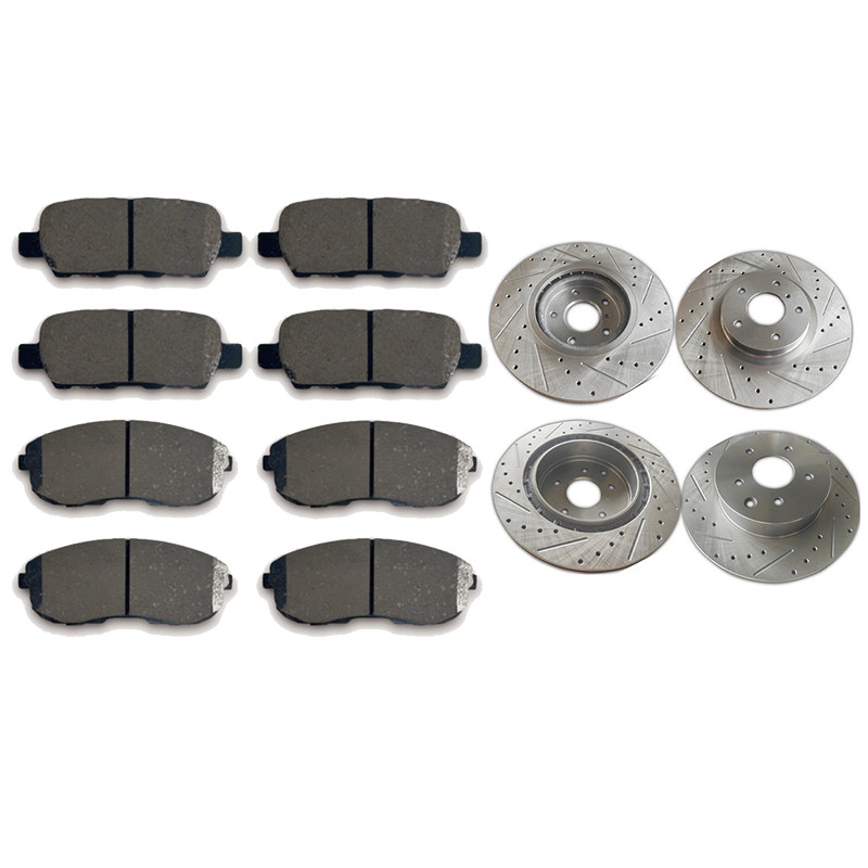 Front & Rear Disc Brake Rotor + Ceramic Brake Pads For 2007-2013 Nissan Altima