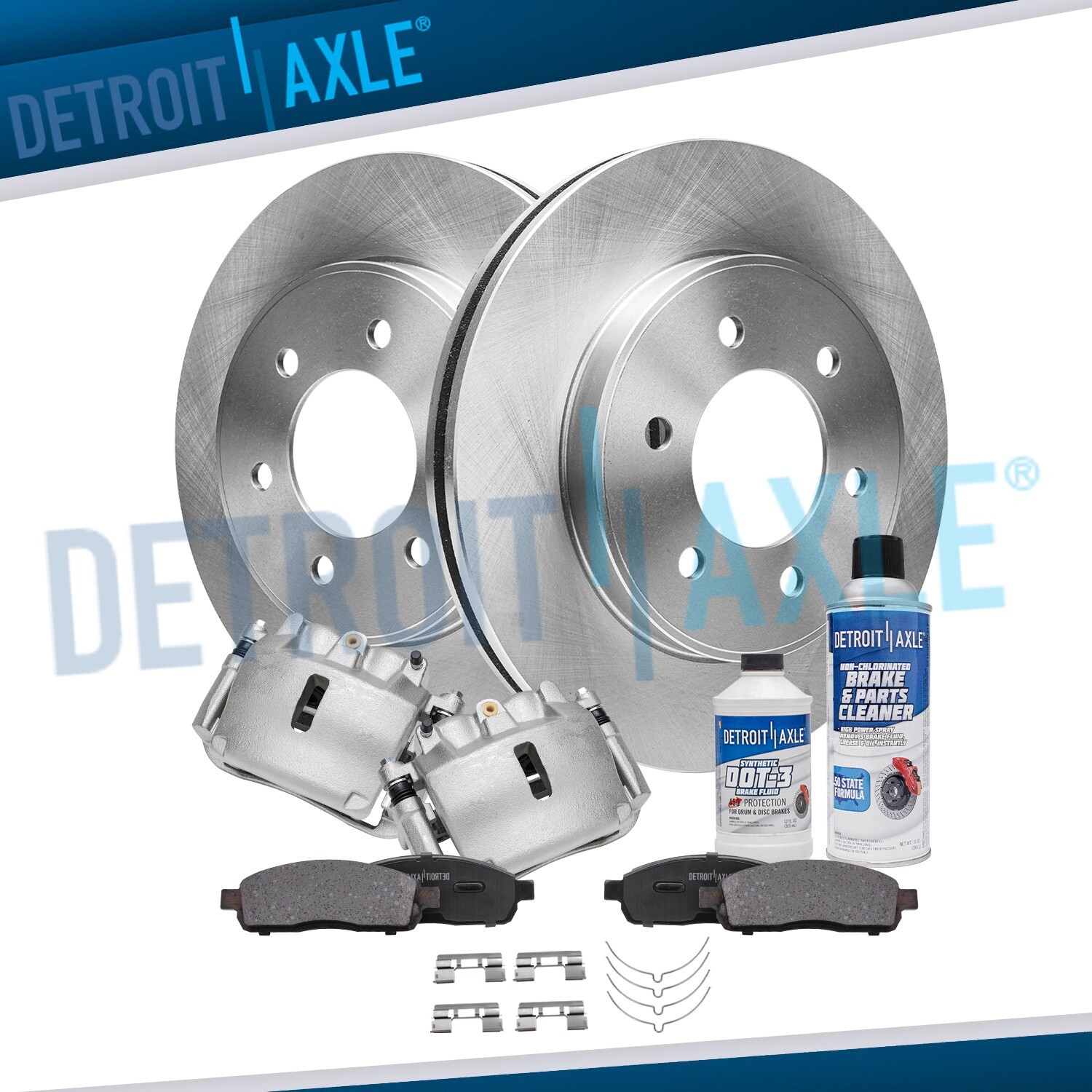 4WD 6 Lug Front Rotors Calipers Brake Pads for 05-08 Ford F-150 Lincoln Mark LT