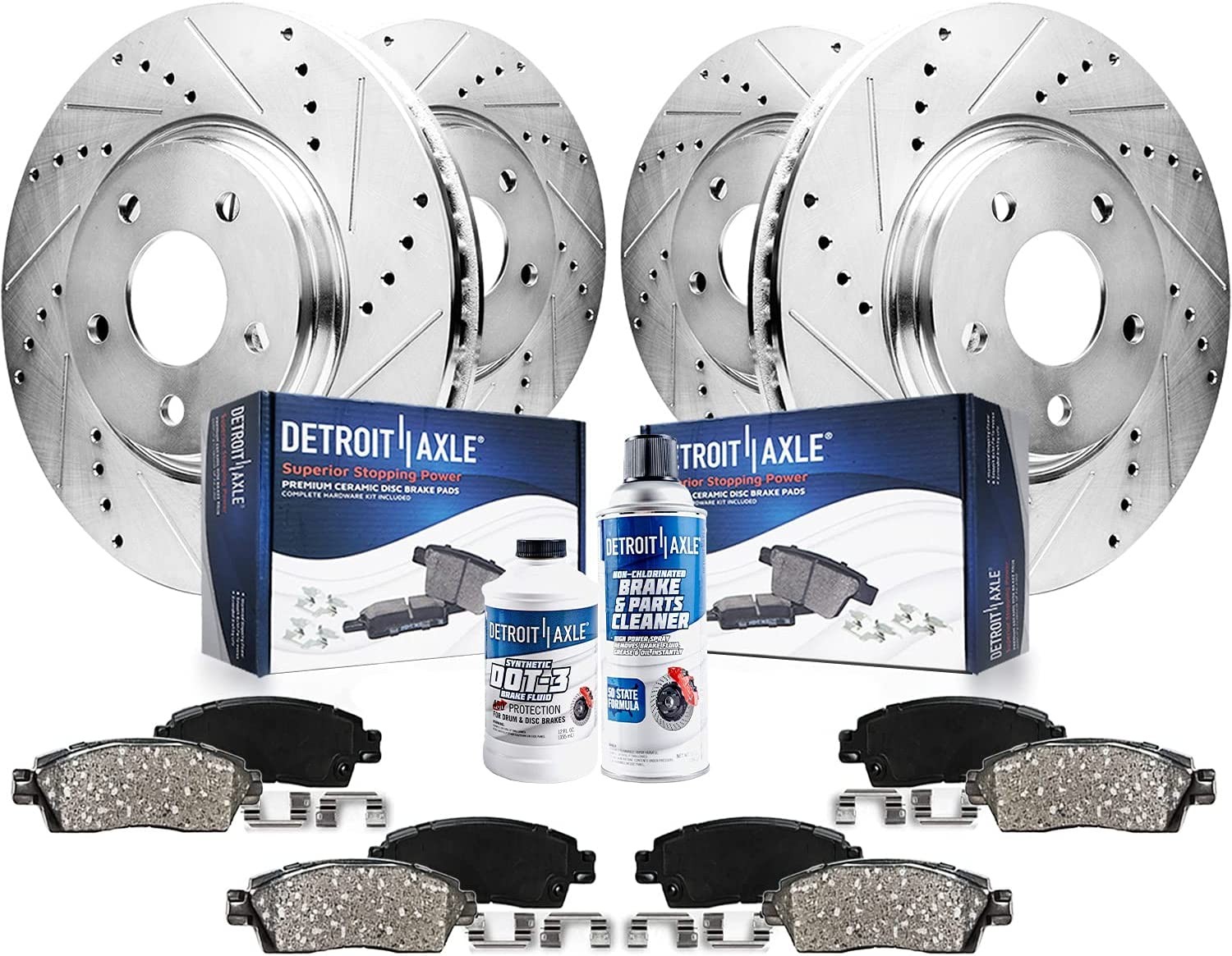 5-Lug Front & Rear Brake Pads Rotors for 2003-2011 Ford Crown Victoria