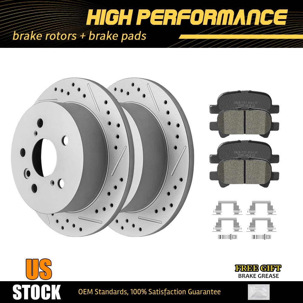 269mm Rear Disc Brake Rotors + Ceramic Pads For Toyota Avalon Camry Solara