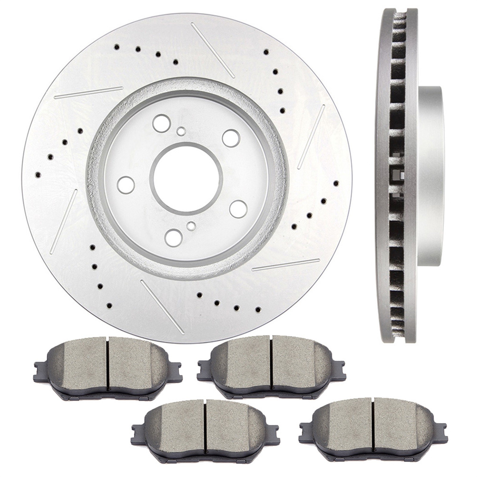 For LEXUS IS250 2014 – 2015 Front Brake Rotors And Ceramic Pads Drilled Slotted