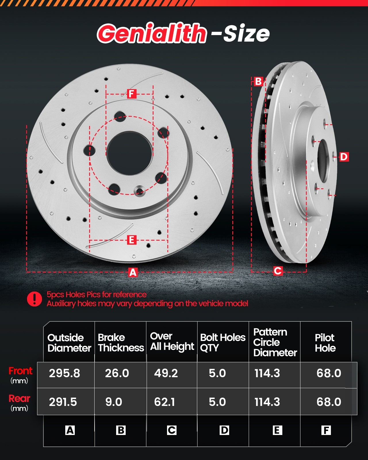 Front & Rear Drilled Rotors Ceramic Brake Pads kit for 2013 – 2023 Nissan Altima