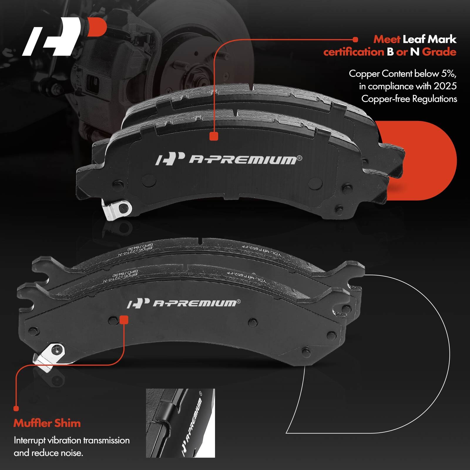 A-Premium Drilled Brake Rotors & Ceramic Pads for Chevrolet Silverado 2500 01-06