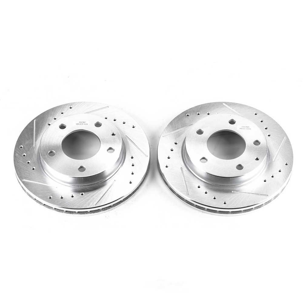 Disc Brake Rotor Set-Front Drilled, Slotted and Zinc Plated Brake Rotor Pair