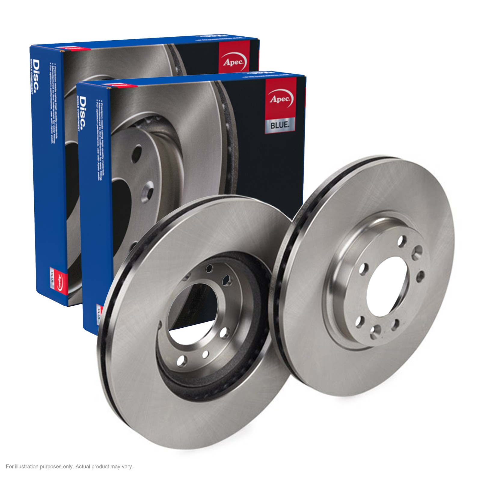 2X APEC Front Brake Discs for DS DS 7 Crossback 2017- 304mm Vented SDK6674