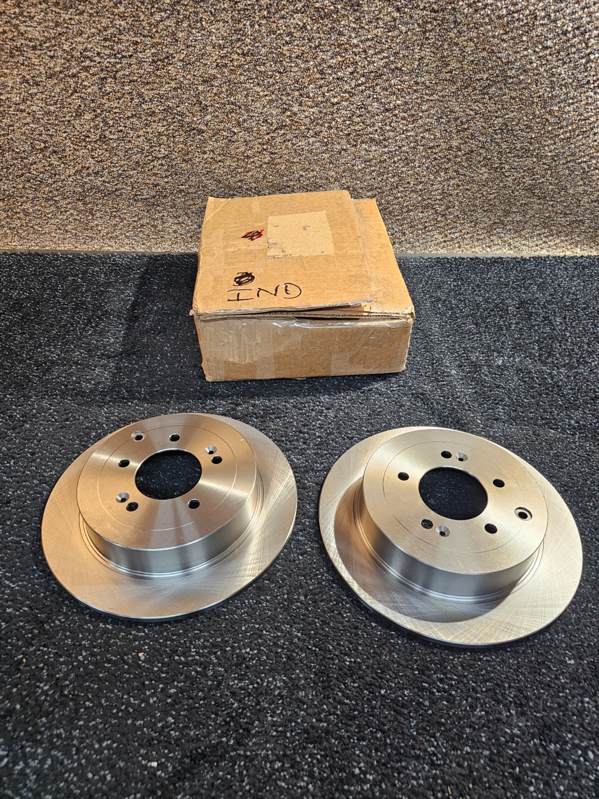 (QTY 2) Rear Brake Disc Solid, 5 Lugs STPH27110077 For 2016-2017 Hyundai Tucson