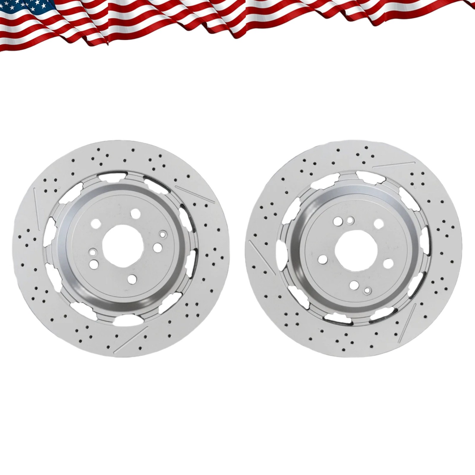 2X Rear Brake Rotors Fit For Mercedes-benz S63 S65 W560 S650 AMG A2224232012