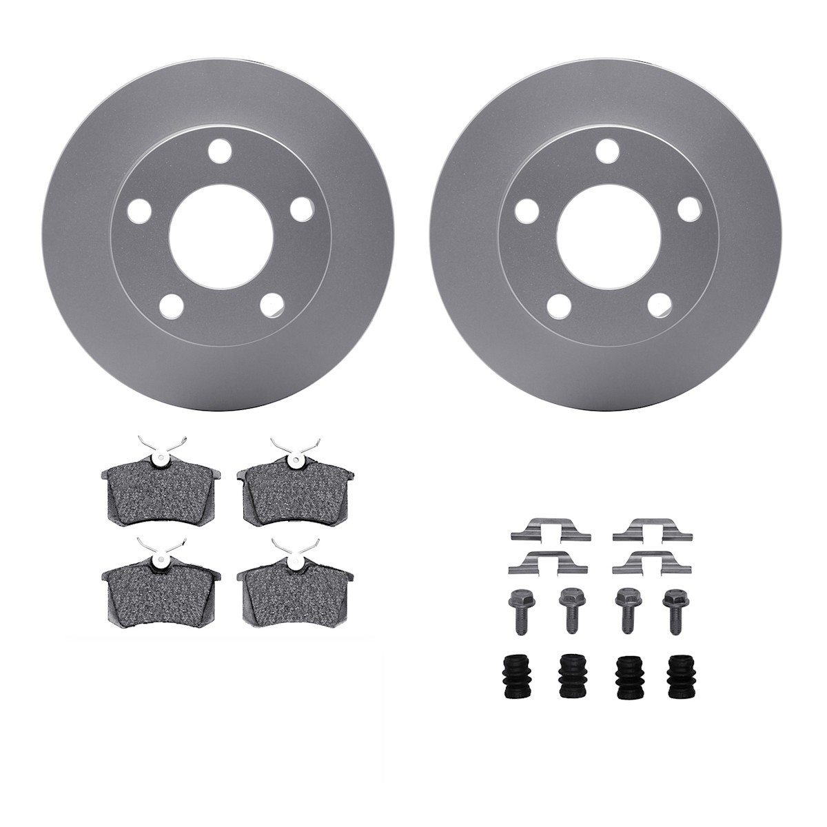 WDWH1-73010 R1 Concepts Brake Disc and Pad Kits 2-Wheel Set Rear Sedan for Audi