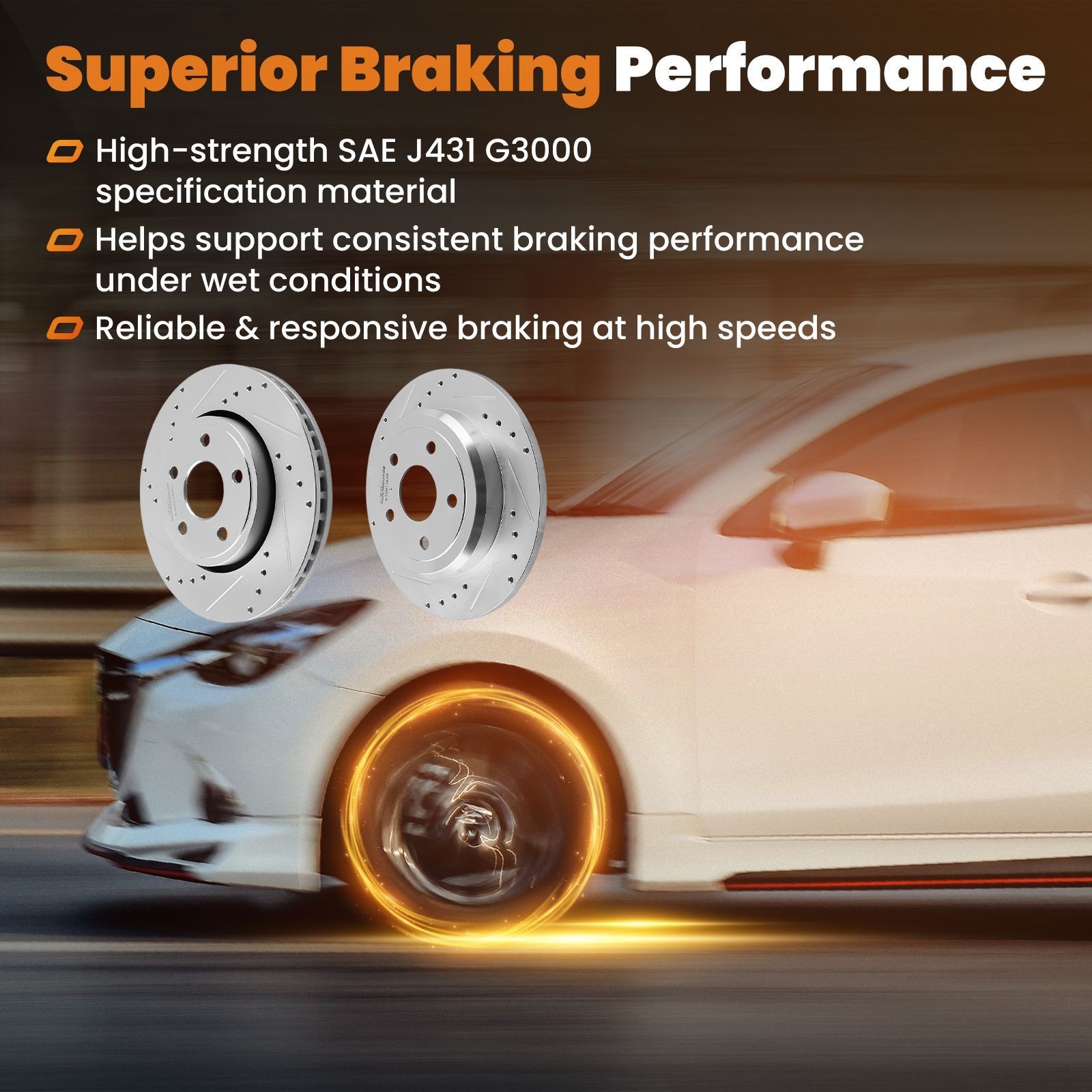 Front Rear Brake Rotors&Ceramic Pads Kit for Dodge Durango 2011-2020 S-53061