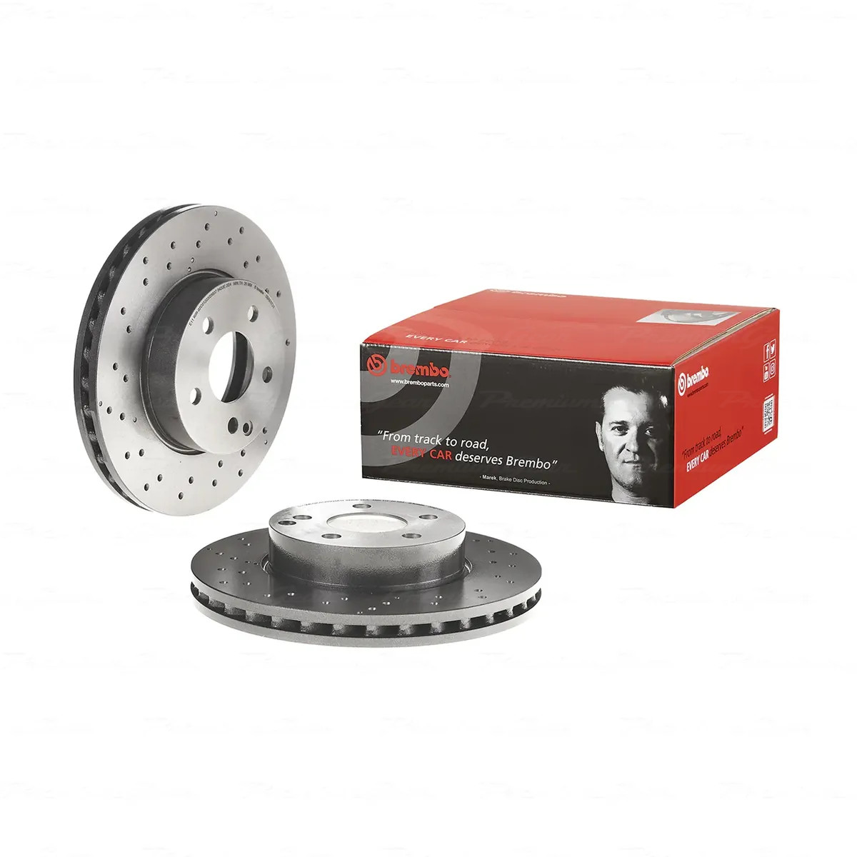 Brembo UV Coated Disc Rotors+NAO Pads for Mercedes Benz C-Class S204 07-14