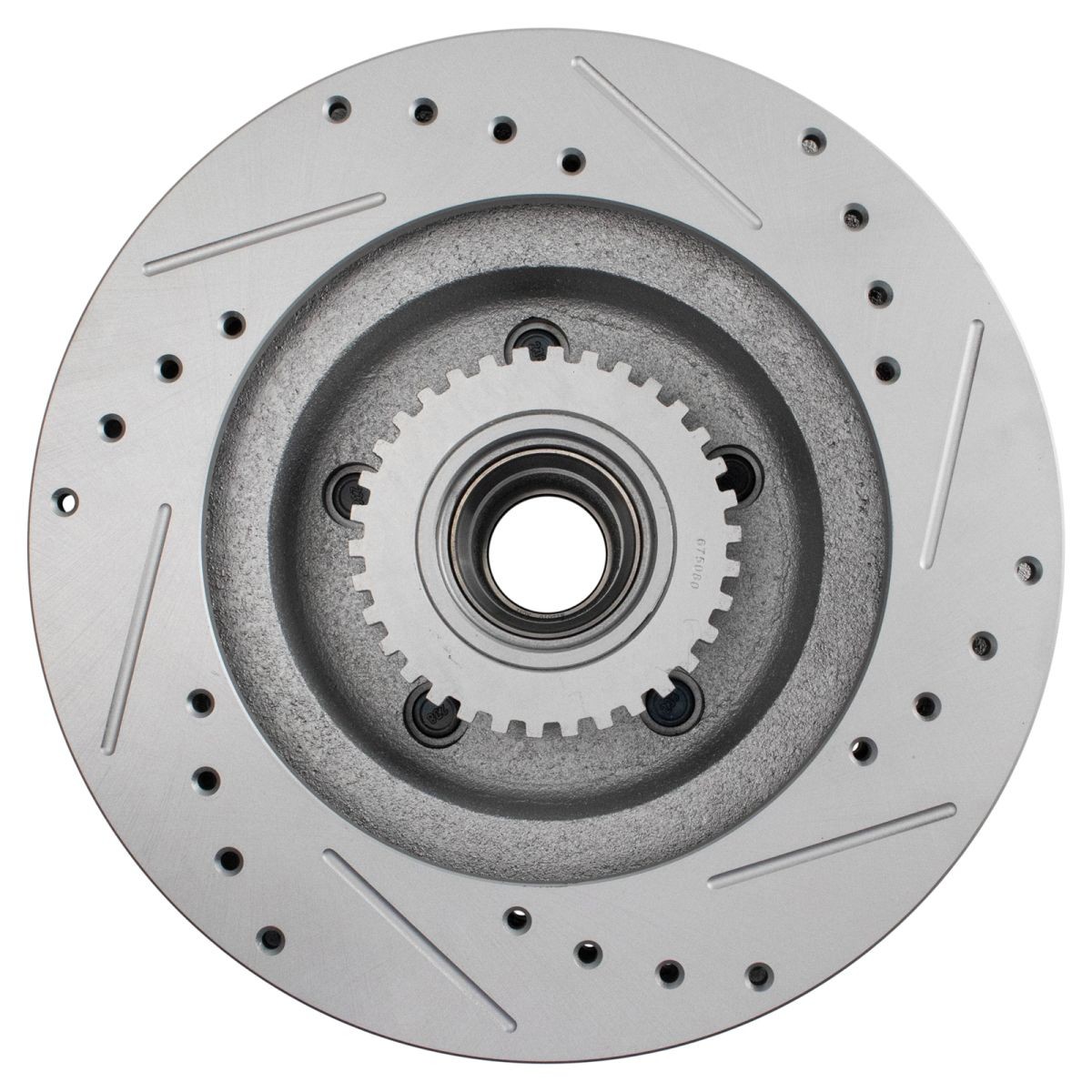 Front Performance Drilled Slotted & Coated Disc Brake Rotor Pair for GM