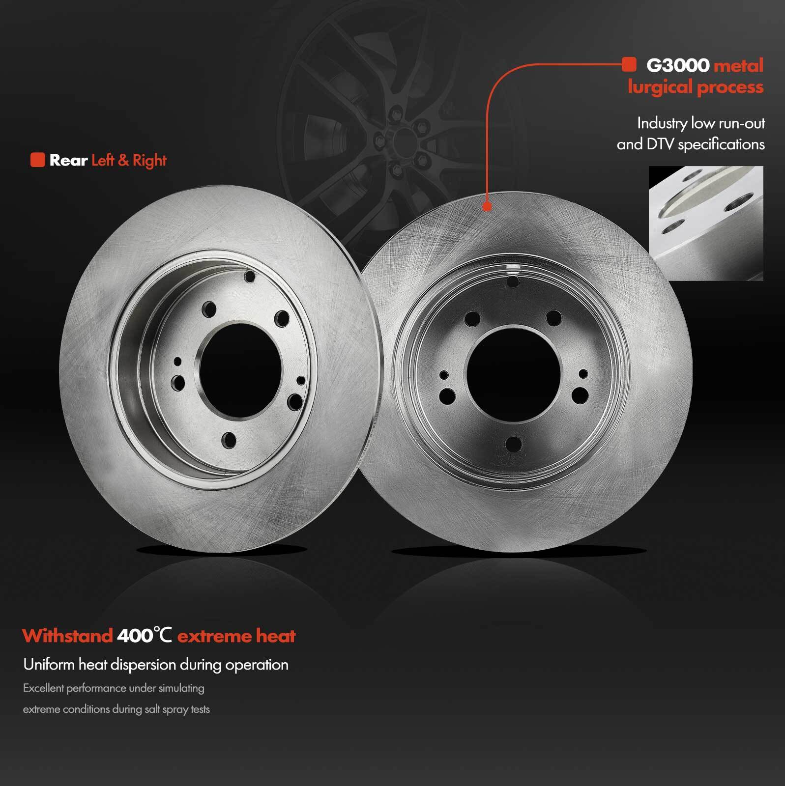 Rear Disc Brake Rotors for Hyundai Sonata 05-18 Azera Tucson Kia Optima Cadenza