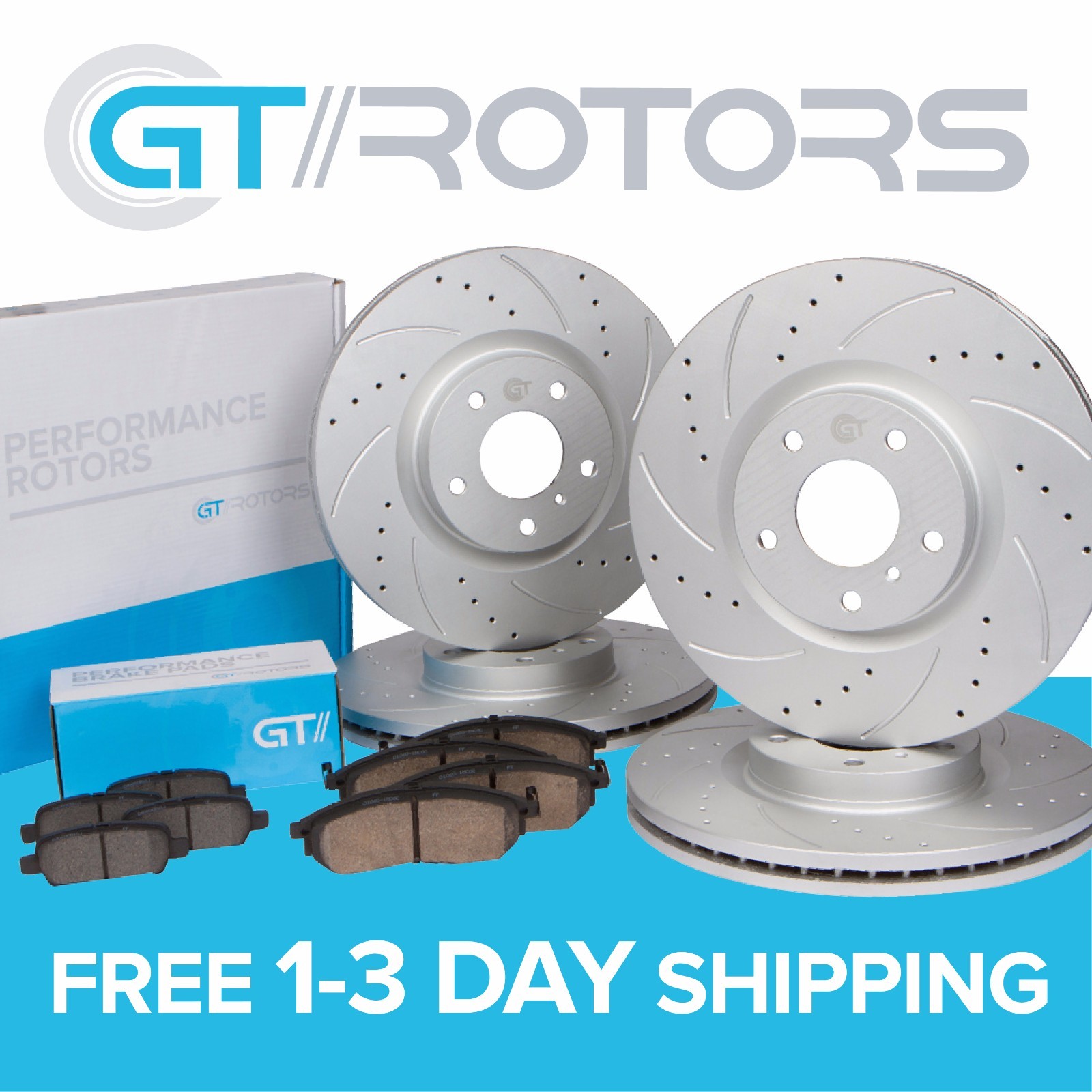 [Front & Rear] Disc Brake Rotors & Brake Pads for BMW 328i E90 E92 2008 – 2011