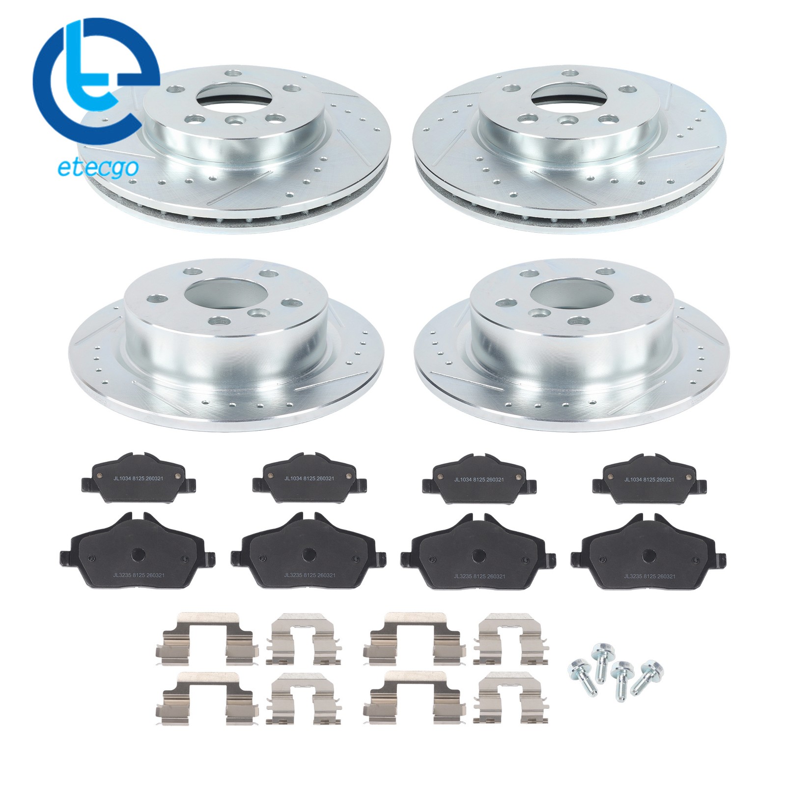 For Mini Cooper F56/F57 2015-2016 L3 1.5L Drilled Brake Rotor & Brake Pads