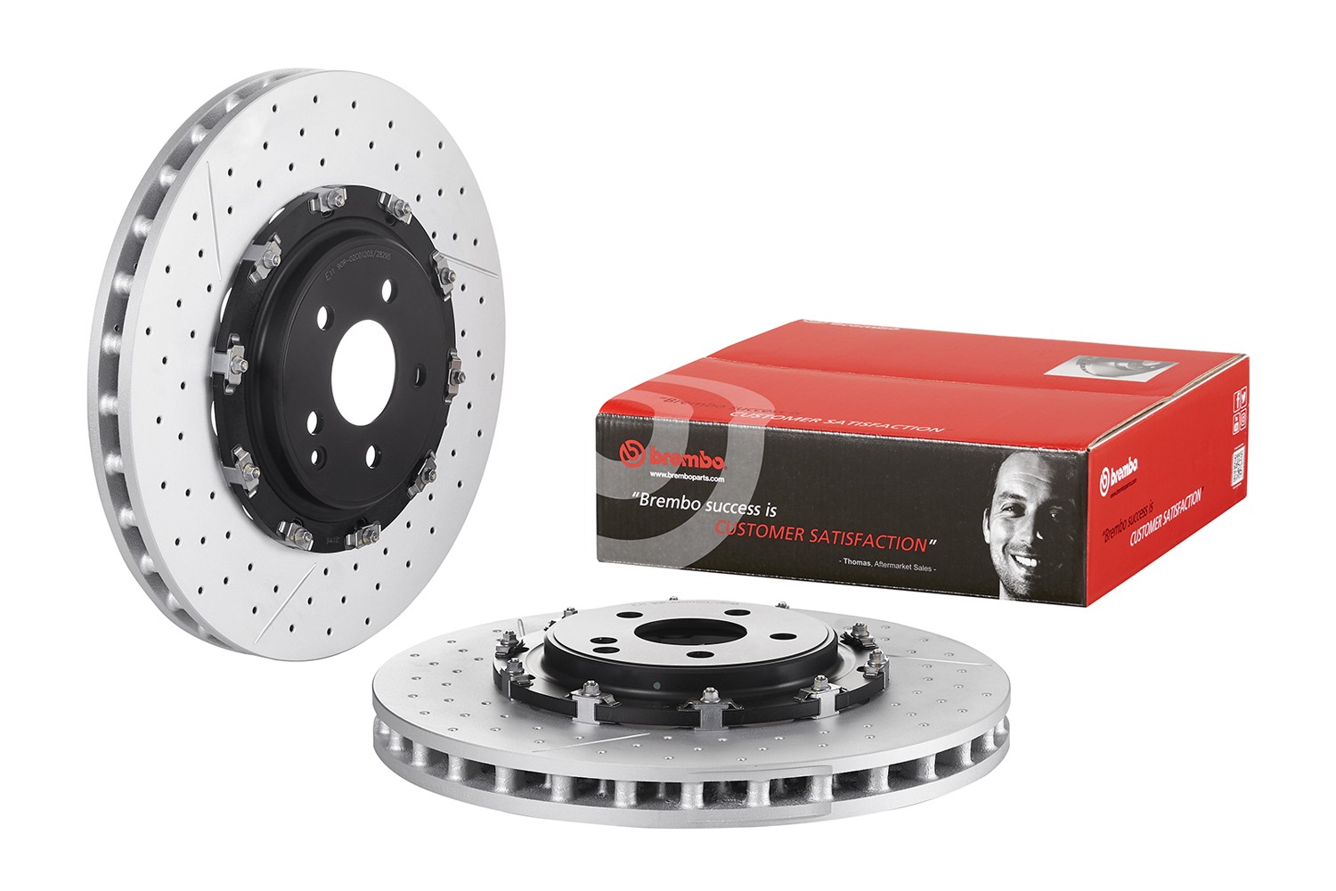 Brembo Front Left or Right Drilled Slotted PVT Disc Brake Rotor For MB R230 W219