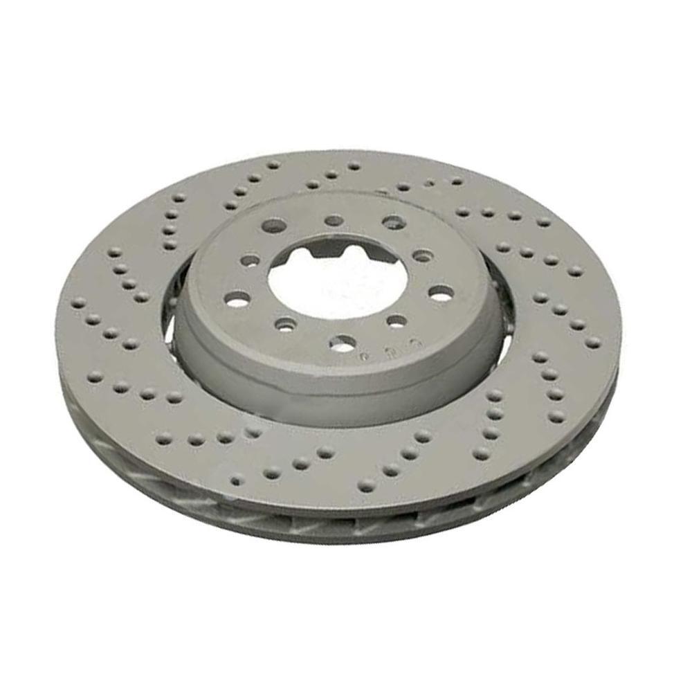 SHW Performance Front Right Vented Drilled 325mm Disc Brake Rotor For BMW E46 M3