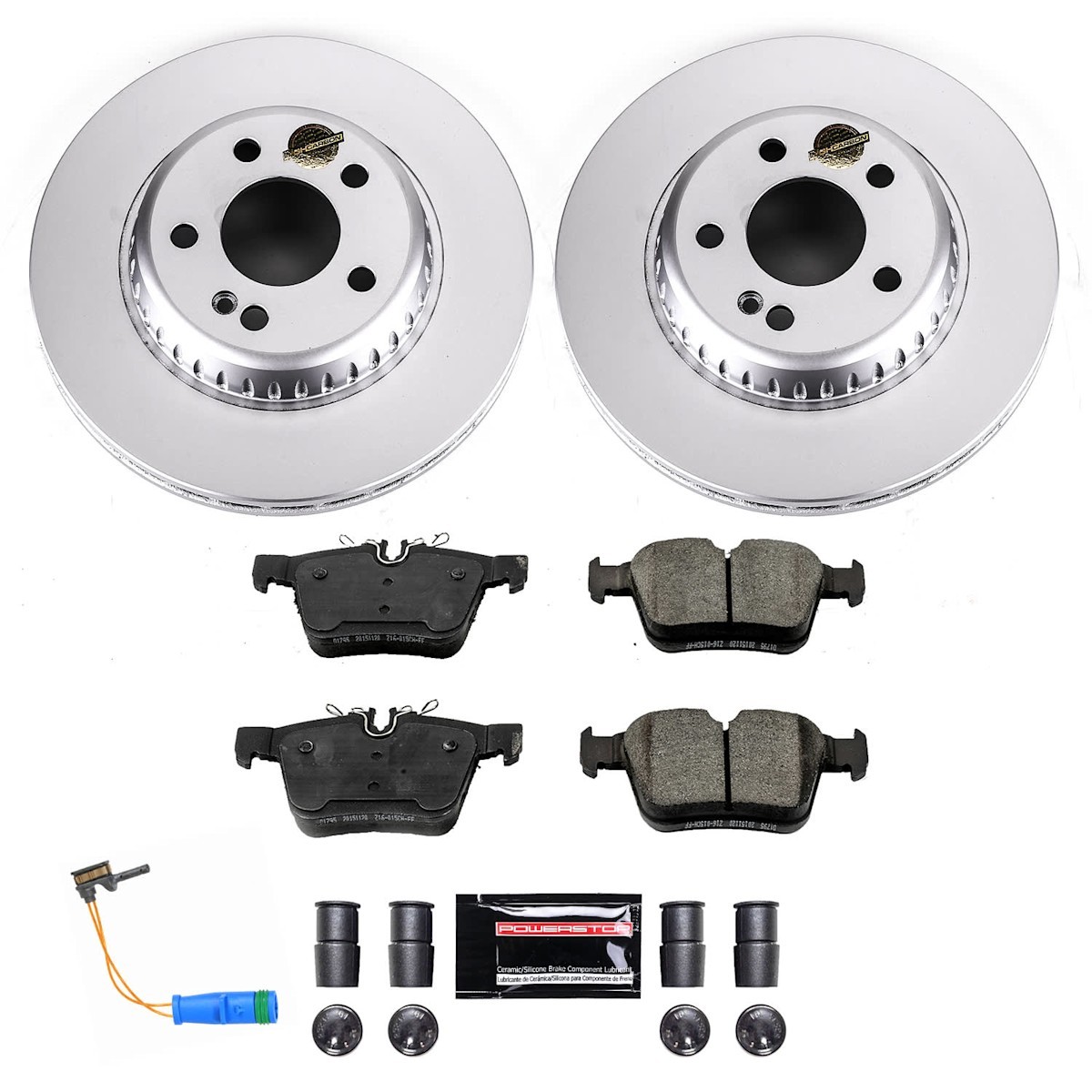 Powerstop Evolution 330.1mm Front 300.1mm Rear Discs Pads Sensors Kit for C300