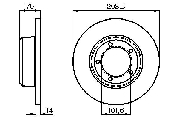 2x Brake Discs Pair Solid fits LAND ROVER 110/127 LDH Front 83 to 90 15G 298.5mm