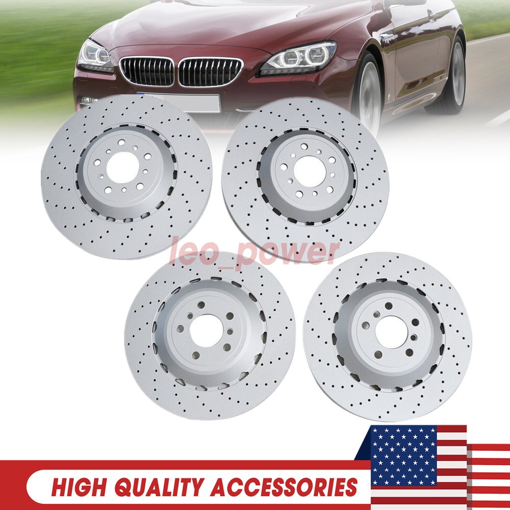 4xFor BMW M5 M6 F06 F10 F12 F13 Front&Rear Vented&Drilled Brake Disc Rotors