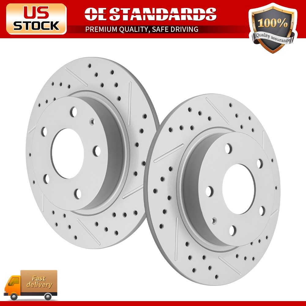 265mm Rear Disc Drilled Brake Rotors for Mazda 3 Sport CX-3 CX-30 Japan Built