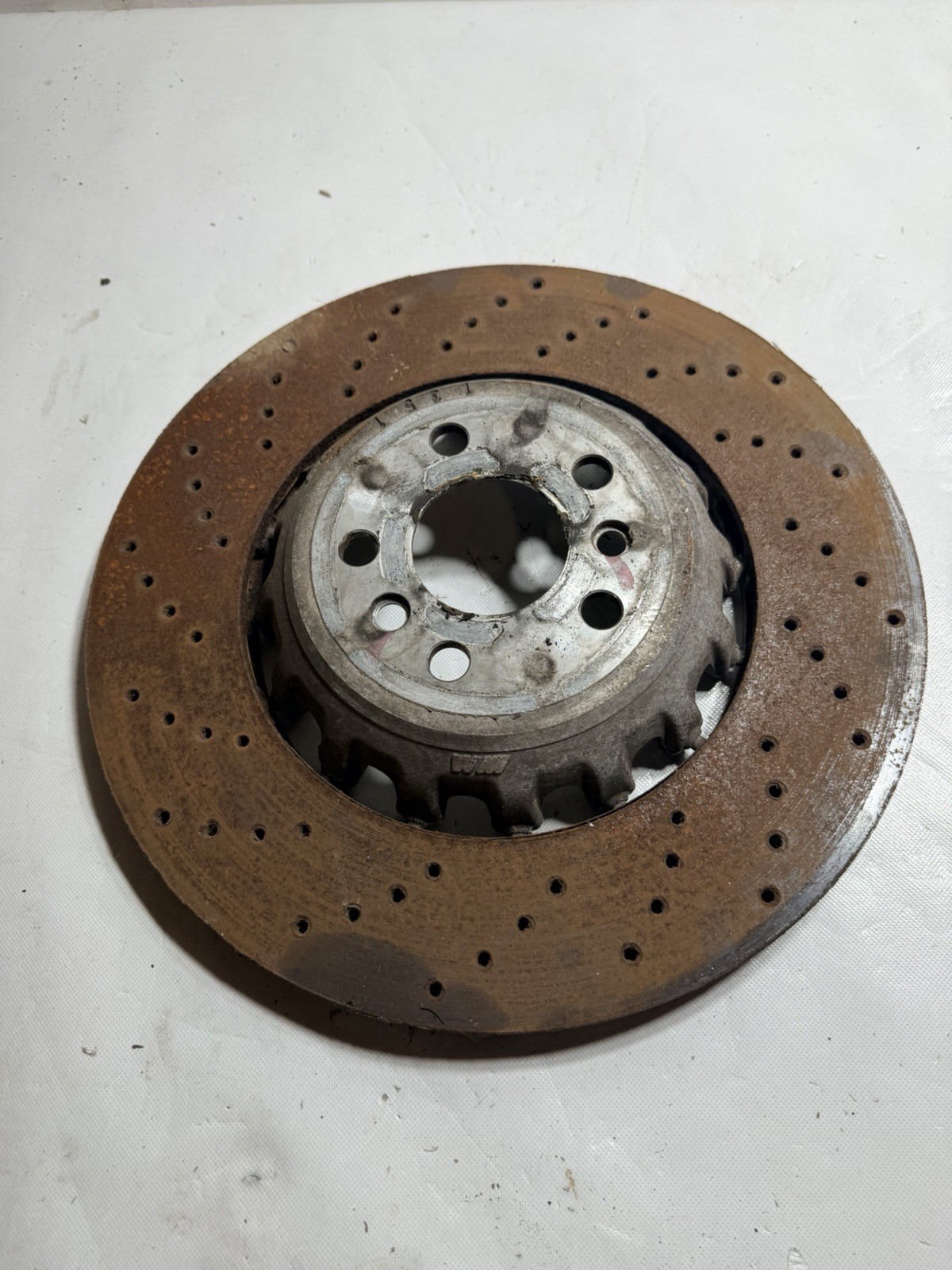 2022 BMW X6M DRIVER Left Rear Disc Brake Rotor Used Drilled OEM