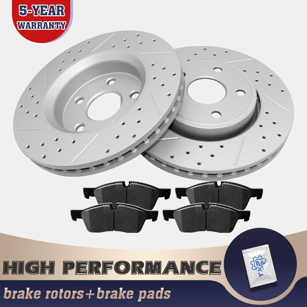 Front Drilled Rotors & Ceramic Brake Pads For Jeep Grand Cherokee Dodge Durango