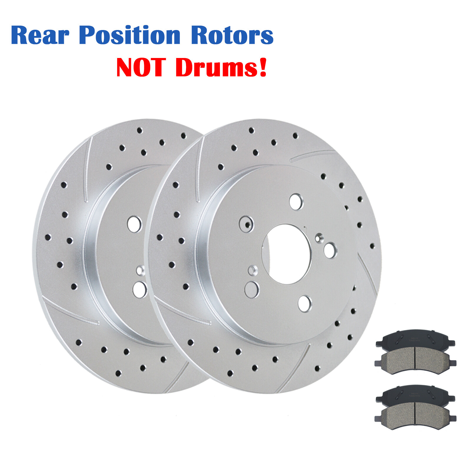 296mm Front and 270mm Rear Brake Rotors Pads Kit for Chevrolet Malibu 2004-12