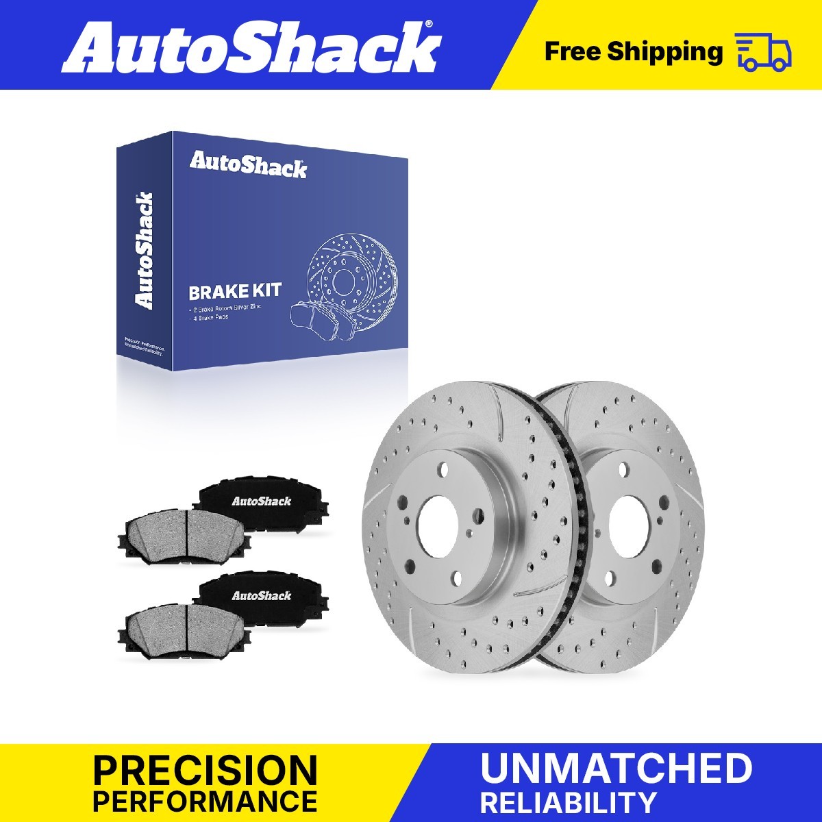 Front Drilled Slotted Brake Rotors Ceramic Pads for Toyota, RAV4 2006-2018
