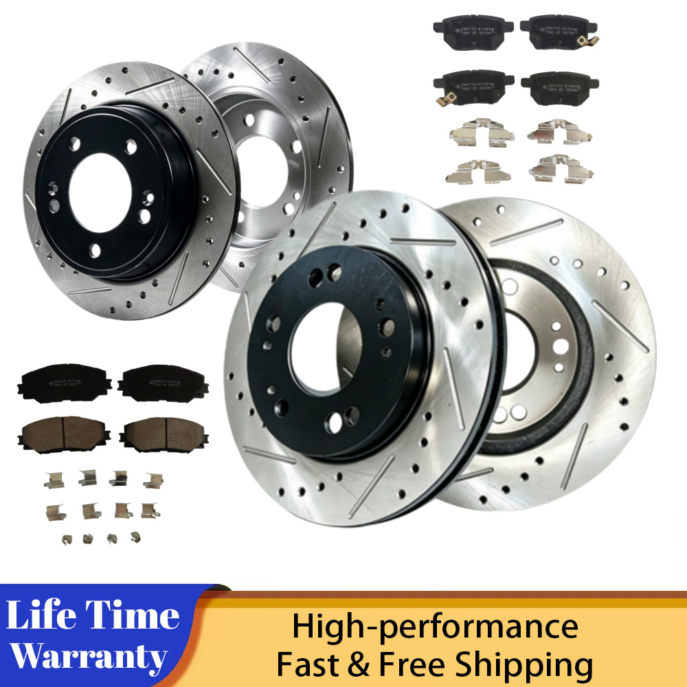 275mm Front Rear Drilled Rotors Brake Ceramic Pads For Toyota Corolla 2016 -2019
