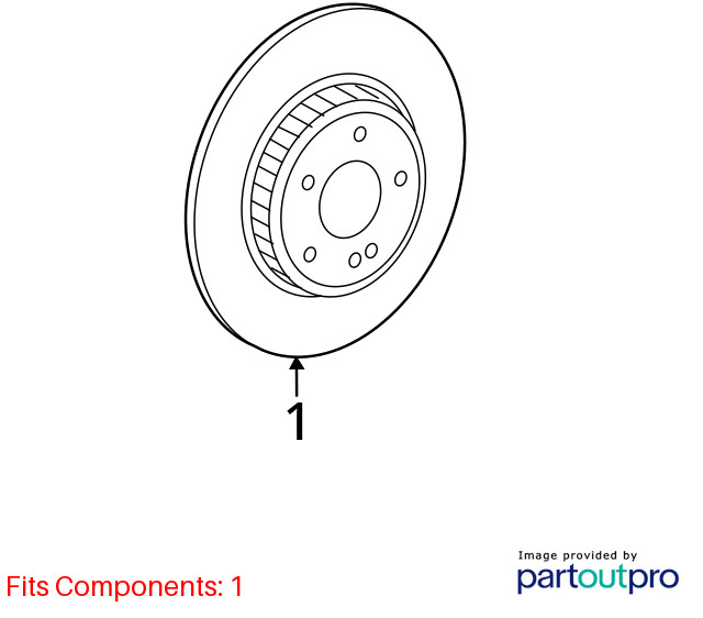 2015-2023 Mercedes C300 C205 RWD Brake Rotor Disc Rear Left & Right Set 2 OEM