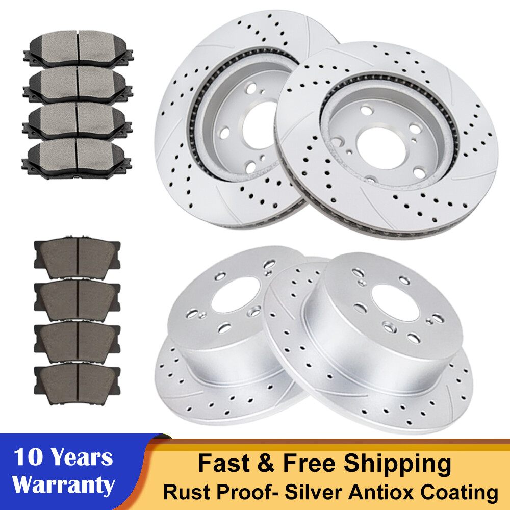 10.83″ Front Rear Disc Rotors Brake Pads for 2006-2018 Toyota Rav4 Lexus HS250h