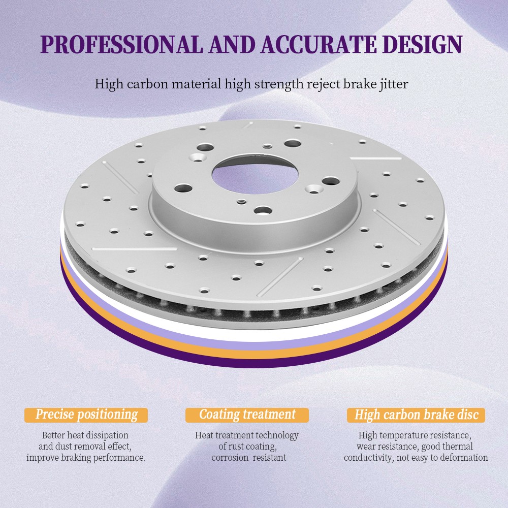 11.61 inch Front Drilled Brake Rotors For Mazda 3/3 Sport Mazda CX-3 2014-2022