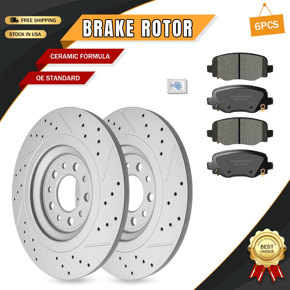 Rear Disc Brake Rotors+Ceramic Pads for Jeep Cherokee W/2 Piston Calipers 14-22