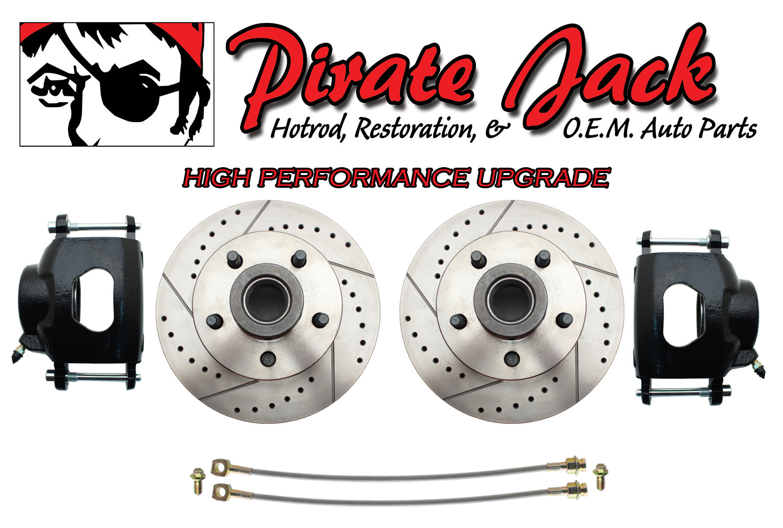 1965-68 Chevy Impala High Performance Disc Brake Kit, Blk Powder Coated Calipers