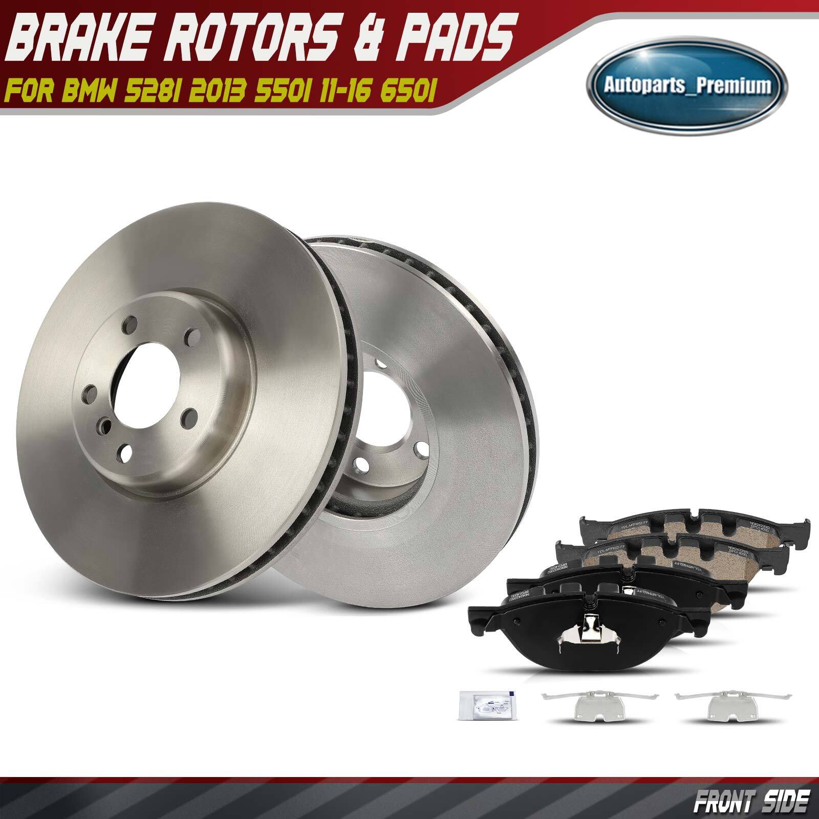 6x Front Side Disc Brake Rotor & Brake Pads for BMW 528i 2013 550i 11-16 650i